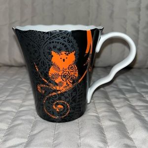 Halloween Owl & Spider Spooky coffee tea mug By Westbury Court 10oz Orange Black